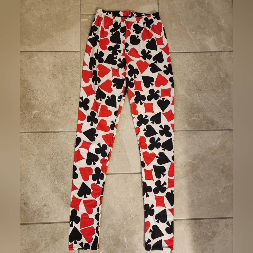 Vintage Las Vegas Deck of Cards Hearts Suits Yoga Leggings Fitness pants S/M